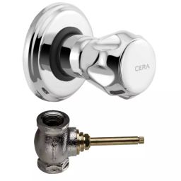 CERA Ocean Quarter Turn Wall Mount Stop Cock for 20 mm Pipe Line, F2006351 + F4050502 (Set of 2Pcs)-39