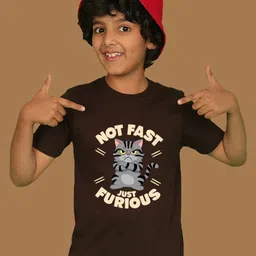 NUSYL Boys Graphic Printed Round Neck Cotton T-shirt-image-85