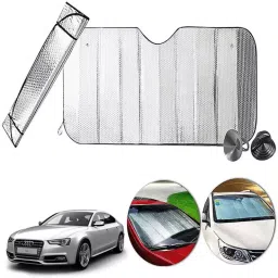 Auto Pearl F201 Dashboard Sun Shade Cover with Suction Cup for Audi S5 (Silver)-33