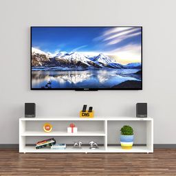 DAS Bastian Engineered Wood Free Standing TV Unit Stand Frosty White Finish- Ideal for Up to 55" Screen image 4