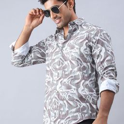 Indian Needle Men Classic Floral Opaque Printed Casual Shirt-image-46