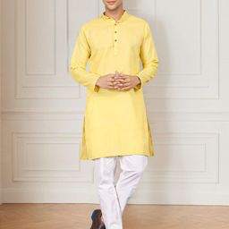 Anouk Rustic Band Collar Straight Kurta-picture-3