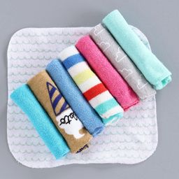 DOMENICO Cotton Terry Wash Cloth Pack of 8 - Multicolor (Print May Vary)-image-80