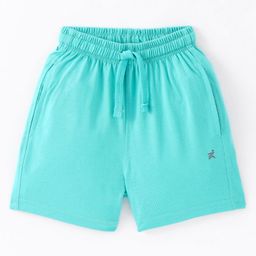 Doreme Single Jersey Knit Shorts With Logo Print - Paris Green-image-84