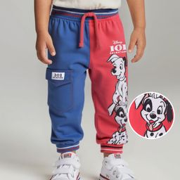 Babyhug Disney Terry Knit Full Length Lounge Pant With 101 Dalmatians Graphics - Blue & Red-image-56