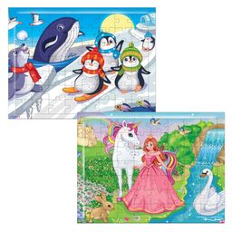 Fiddlys 54 Pcs Wood Jigsaw Puzzles for Kids & Children Animal World and Sea World (Princess+Ice)-15