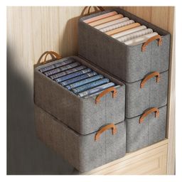 JD FRESH 5 Piece of Woven Fabric Wardrobe Organizer for Clothes - Grey-39