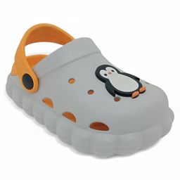 Lil Lollipop Penguin Applique Detailed Perforated Anti Slip Slingback Clogs - Grey-picture-8