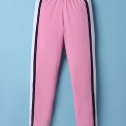 CrayonFlakes Cotton Knit Side Taped Leggings - Pink-image-99