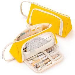 FunBlast Multipurpose Zipper Pouch with Handle 1 Pc Yellow-image-33