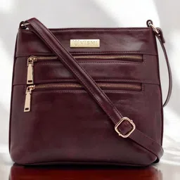 VISMIINTREND Pu Leather Sling Crossbody Bag for Women Girls Stylish Travel Handbag with Adjustable Strap Birthday Gift for Wife, Mother, Girls - Wine-picture-7