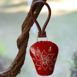 DULI Red & Brown Printed Cowbell Windchime-23