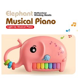 NEGOCIO Multi-functional Light Beaded Piano Keyboard Toy Fun Elephant Mini Piano Instrument Toy Pack of 1 - Color May Vary image 2