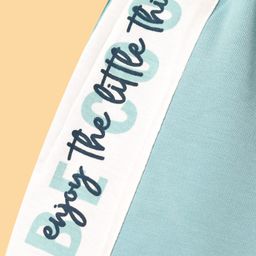 CUCU FUN Sinker Knit Above Knee Length Shorts with Enjoy Little Things Text Print - Light Blue image 3
