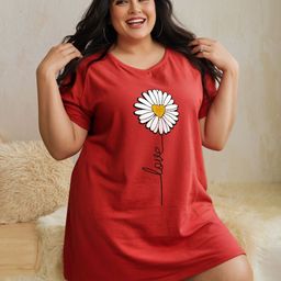 FFLIRTYGO Women Graphic Printed Nightdress-image-54