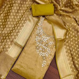 Peachmode Embroidered Viscose Rayon Unstitched Dress Material-image-24
