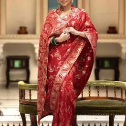VILLE FASHION Woven Design Zari Art Silk Kanjeevaram Saree-picture-43