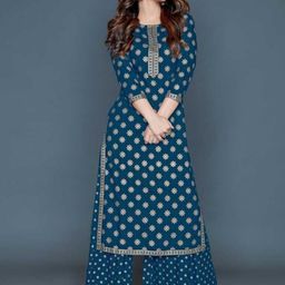 KALINI Women Floral Printed Regular Kurta with Trousers-image-59