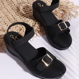 CHINRAAG Women High-Top Platform Sandals with Buckles-20