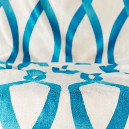 Cortina Blue & White Set of 2 Fancy Valance Abstract Printed Window Curtains image 2