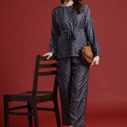 Anouk Printed Ethnic Co-Ords with Belt-6