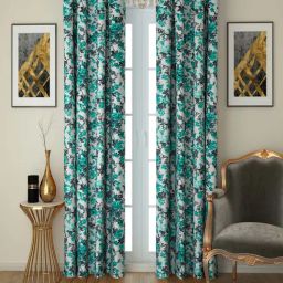 Swayam Premium Lining Floral Printed Eyelet Long Door Curtain - Single Piece (9 Ft)-image-46