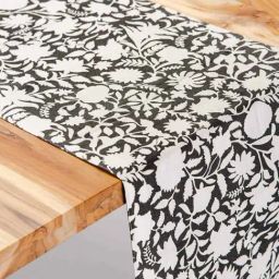 freedom tree Flora Cotton Duck Charcoal Print & Pattern Table Runners image 2