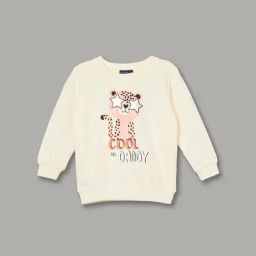 Juniors by Lifestyle Girls Off White Cotton Printed Sweatshirt-picture-15