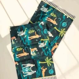 Freedom Tree Fragrant Journey Cotton Lucid Teal Table Runner image 4