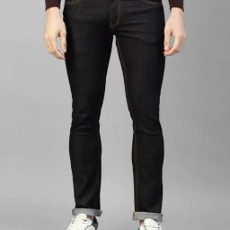 Allen cooper Black Regular Fit Lightly Washed Jeans-image-64