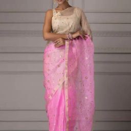 Geroo Jaipur Shaded Handcrafted Gota Jaal Pure Kota Silk Saree-picture-20