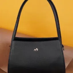Metro Black Solid Medium Shoulder Handbag-picture-33