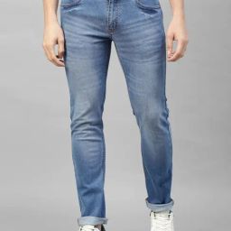 Allen cooper Blue Regular Fit Lightly Washed Jeans-image-70