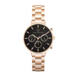 Carlington Iconic 2039 RoseBlack Chronograph Watch for Women-image-59