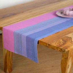 Even Tide Pure Cotton Blue Andpink Solid & Woven Table Runners-image-71