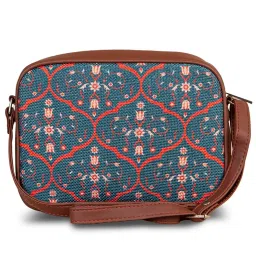 ZOUK Blue Printed Small Cross Body Bag image 1