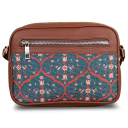 ZOUK Blue Printed Small Cross Body Bag image 2