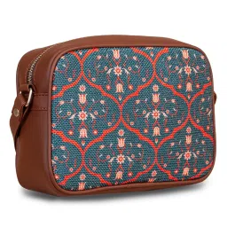 ZOUK Blue Printed Small Cross Body Bag image 3
