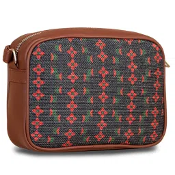 ZOUK Black Printed Small Cross Body Bag image 3
