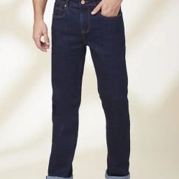 Being Human Navy Blue Blended Regular Fit Solid Jeans-picture-2