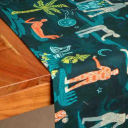 Freedom Tree Fragrant Journey Cotton Lucid Teal Table Runner image 2