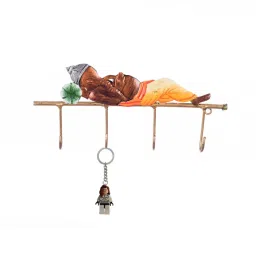 eCraftIndia Lord Ganesha Resting on Wrought Iron Key Holder image 4