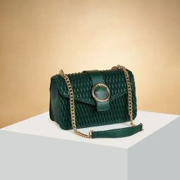 Forever Glam by Pantaloons Forest green PU Solid Sling Handbag-15