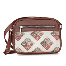 ZOUK White Printed Small Cross Body Bag image 2