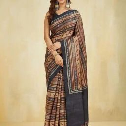 Fabindia Brown Printed Sarees-picture-26