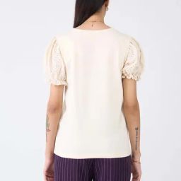 SALT Attire Off White Plain Top image 2