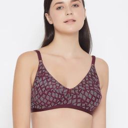 Clovia Maroon Non Wired Non Padded Full Coverage Bra-image-99
