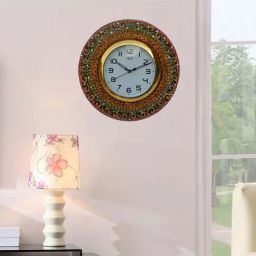 eCraftIndia Papier-Mache Kundan Studded Handcrafted Wall Clock-image-79