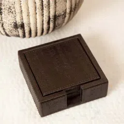 Home4U Brown MDF Coaster - Set of 4-39