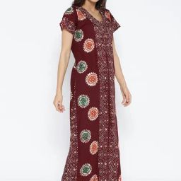 Secret Wish Maroon Printed Nighty-picture-17